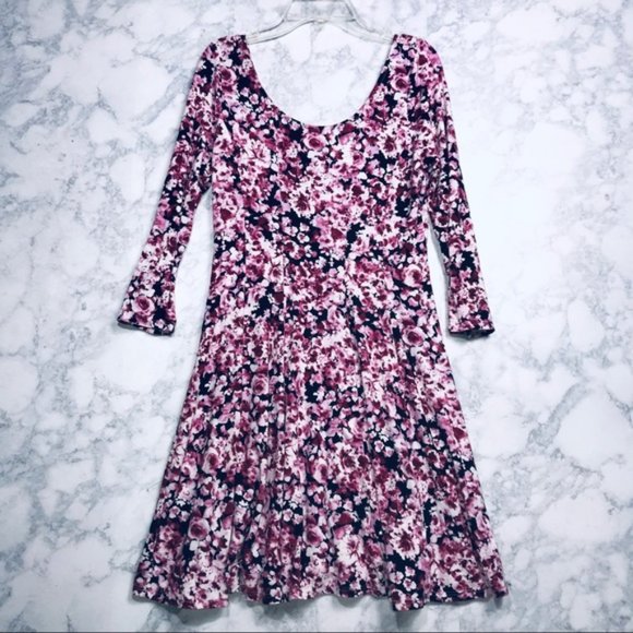 Sophia & Zeke Pink Floral 3/4 Sleeve Dress - Picture 3 of 5